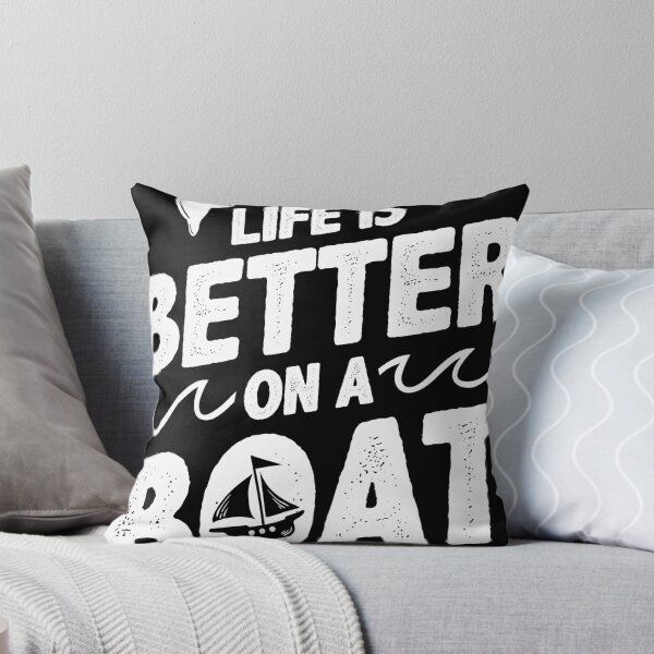 Item preview, Vintage Life is Better on A Boat Gift design Sailing Fishing print designed and sold by Lisbob.