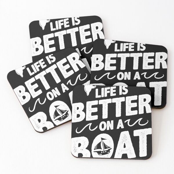Item preview, Vintage Life is Better on A Boat Gift design Sailing Fishing print designed and sold by Lisbob.