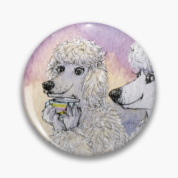 Item preview, Poodle dogs have a cup of tea together designed and sold by SusanAlisonArt.