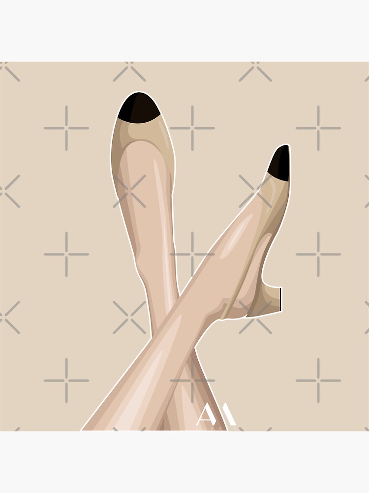 Chanel slingback shoes illustration, elegant classy ilustration