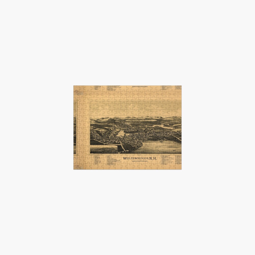 Panoramic Maps Wolfeborough NH Lake Winnipesaukee Jigsaw Puzzle