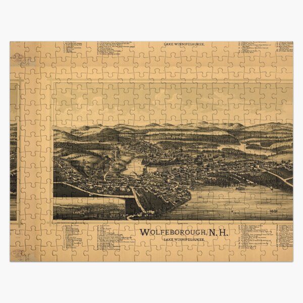 Panoramic Maps Wolfeborough NH Lake Winnipesaukee Puzzle