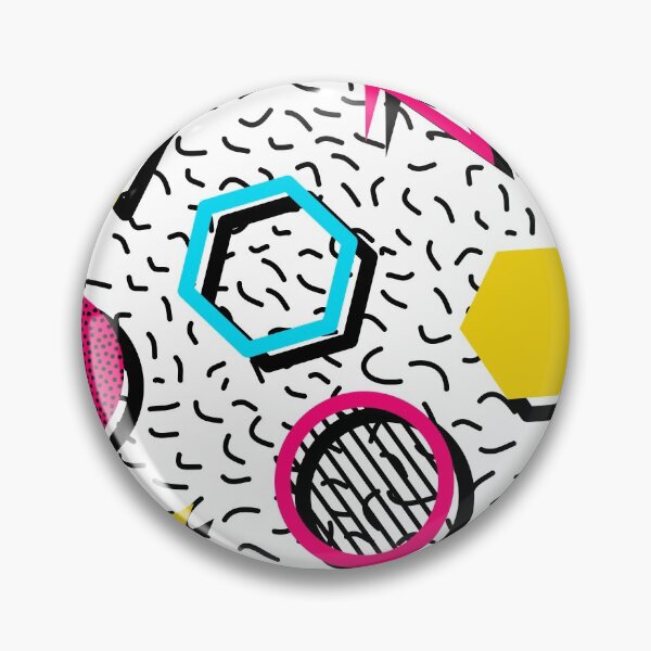 Item preview, Abstract retro colorful orange, blue and pink 80s memphis style geometrical pattern designed and sold by UDDesign.