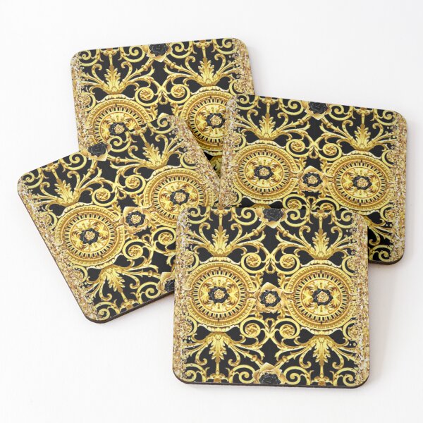 Item preview, 2020 baroque renaissance UNIQUE  black and gold roses with glitter vintage designer mask look antique print by mysticladyart  designed and sold by mystic lady vintage art and fashion designs.