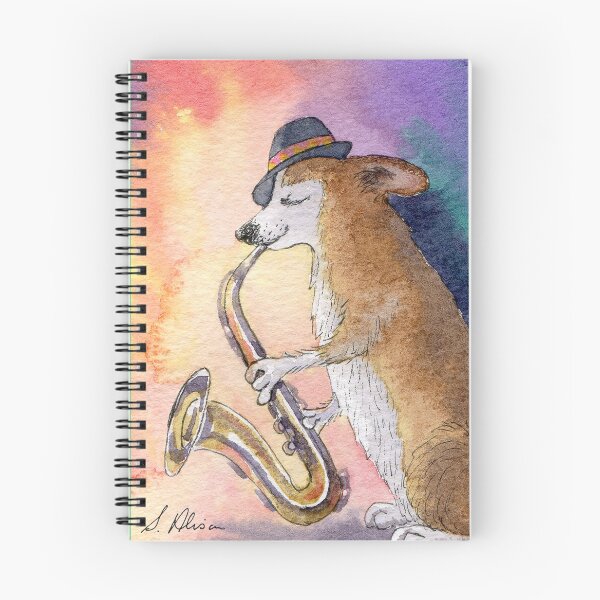 Item preview, With Love and All That Jazz, Corgsy Malone on Sax designed and sold by SusanAlisonArt.