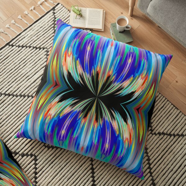 blue abstract klepsydra Floor Pillow