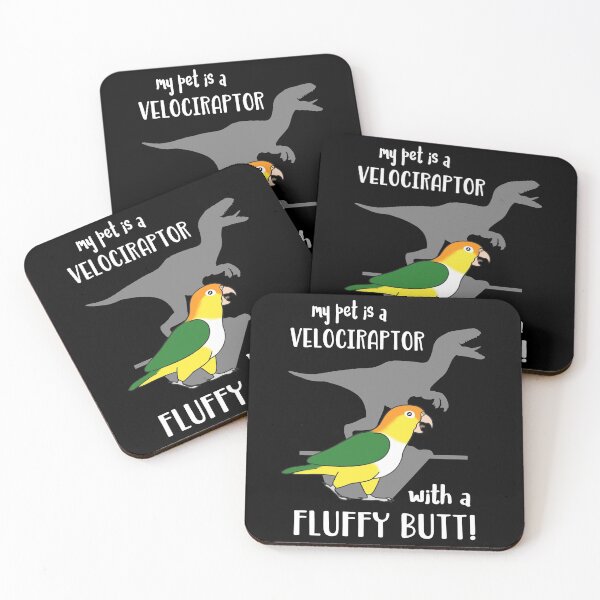 Item preview, velociraptor with fluffy butt - White bellied Caique designed and sold by FandomizedRose.