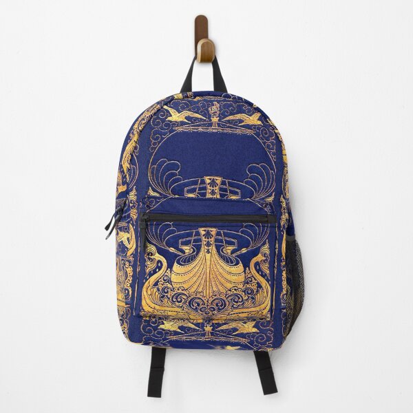 Item preview, ANTIQUE VESSEL,SEAGULLS AND DOLPHINS ,GOLD NAVY BLUE NAUTICAL designed and sold by BulganLumini.