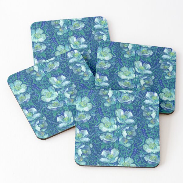 Item preview, Jasmine Bloom, Vintage Floral Pattern, Summer Garden, Blue Teal designed and sold by Julia Khoroshikh.