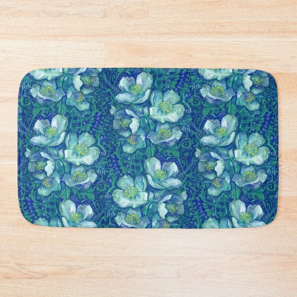 Item preview, Jasmine Bloom, Vintage Floral Pattern, Summer Garden, Blue Teal designed and sold by Julia Khoroshikh.