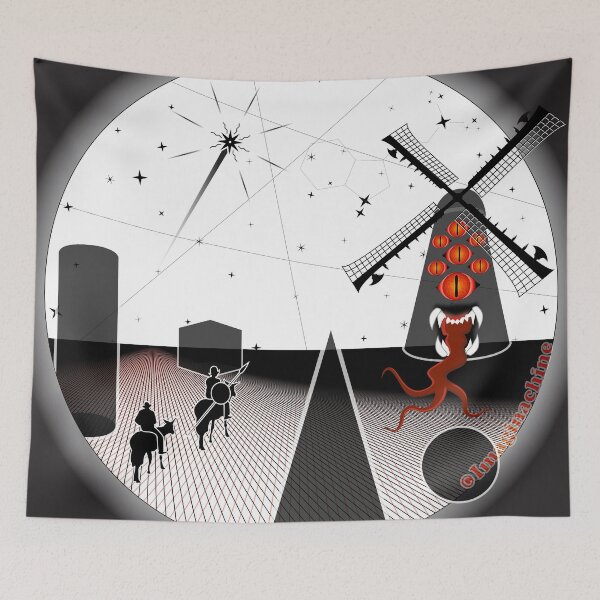 Item preview, Don Quixote under ominous skies! designed and sold by imaginachine.