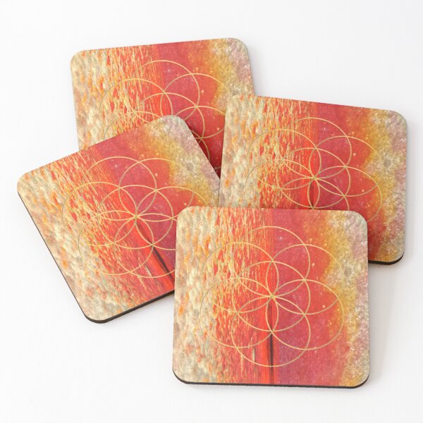 Item preview, Golden flower of life on red designed and sold by byulvenberg.