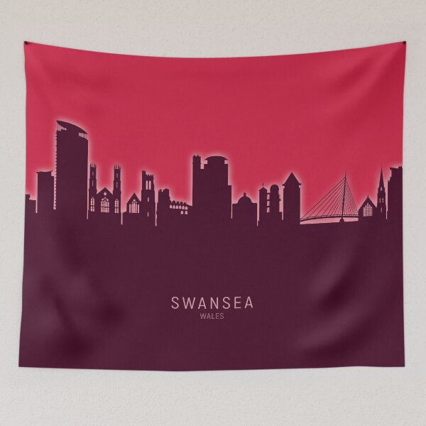 Item preview, Swansea Wales Skyline designed and sold by ArtPrints.