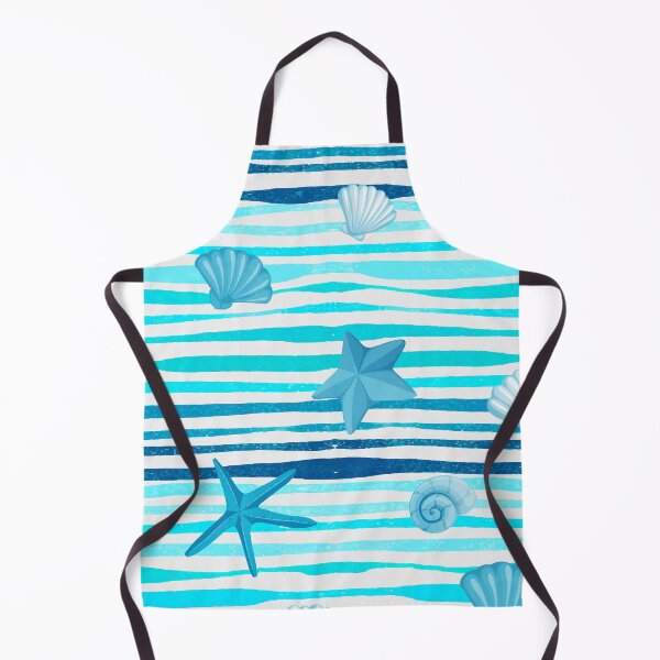 Item preview, Blue ocean pattern with shells designed and sold by baligaia.