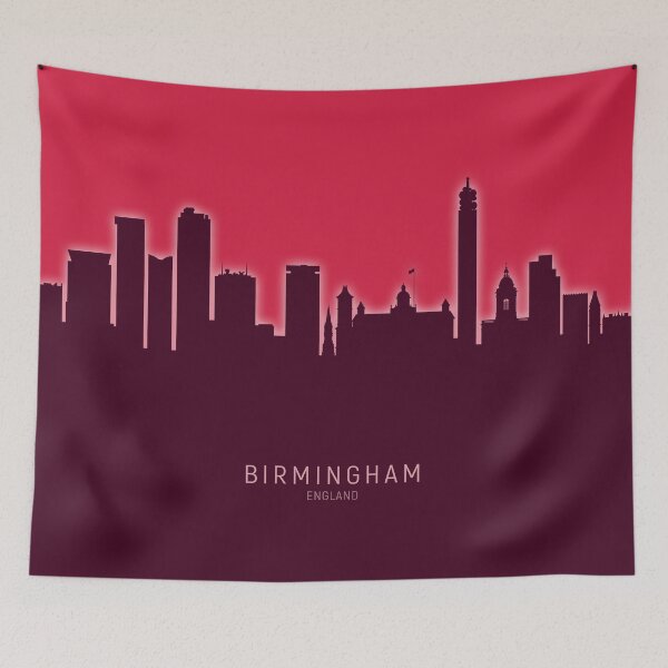 Aperçu de l'œuvre Birmingham England Skyline créée et vendue par ArtPrints.