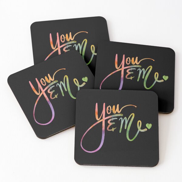 Item preview, You & Me Watercolor Quote - Watercolor Rainbow Colors designed and sold by Squarebird.