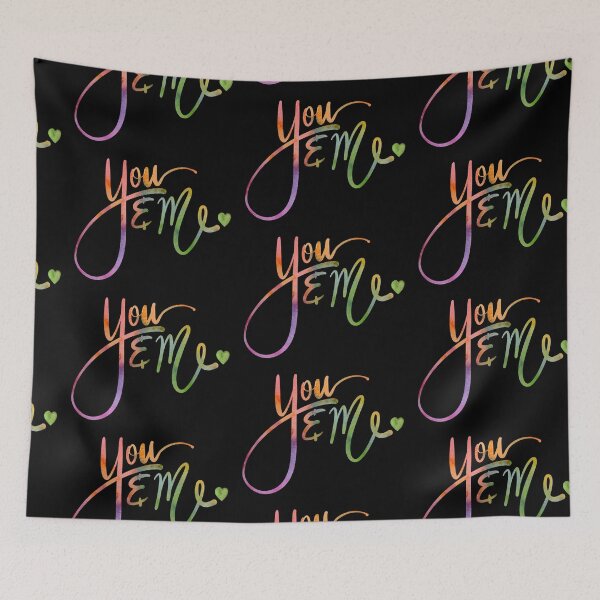 Item preview, You & Me Watercolor Quote - Watercolor Rainbow Colors designed and sold by Squarebird.