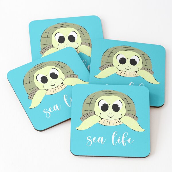 Item preview, Sea life with cute small green yellow cartoon save the turtle designed and sold by BabyPaws.