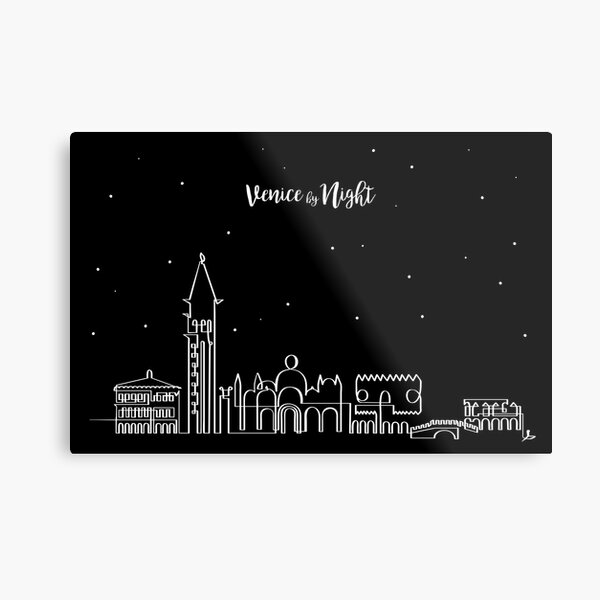 Skyline de Venecia de noche Lámina metálica