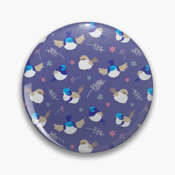 Item preview, Blue Wrens on Purple designed and sold by CreativeBear.