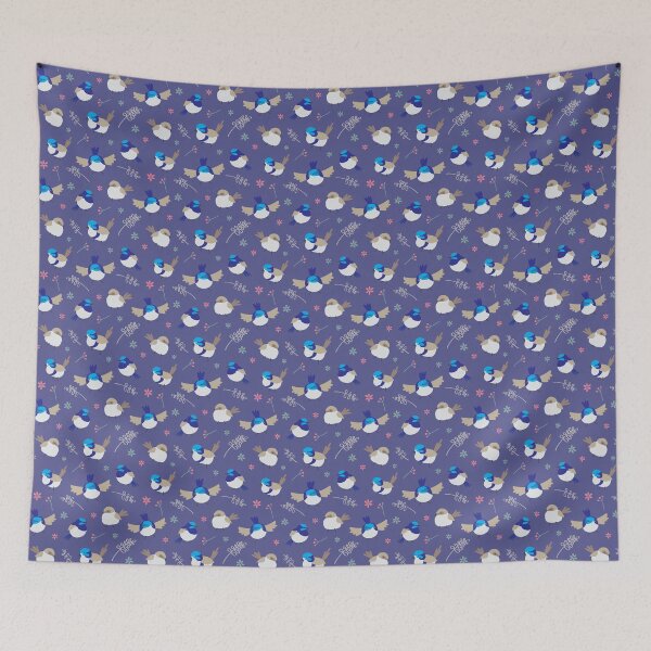 Item preview, Blue Wrens on Purple designed and sold by CreativeBear.