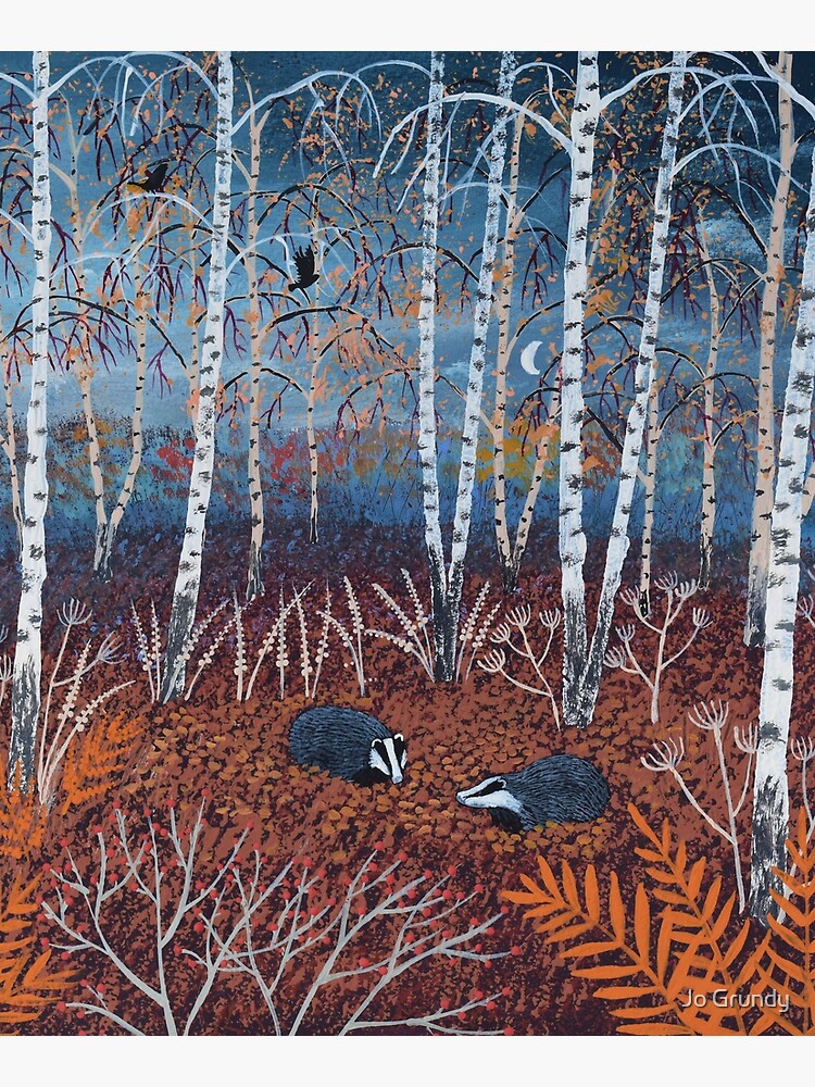 The Badgers of Autumn Wood by Jogrundyart