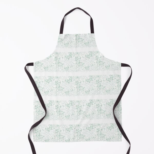 Item preview, Green Linear Butterfly Floral Print on White Background. designed and sold by cgroenewald.
