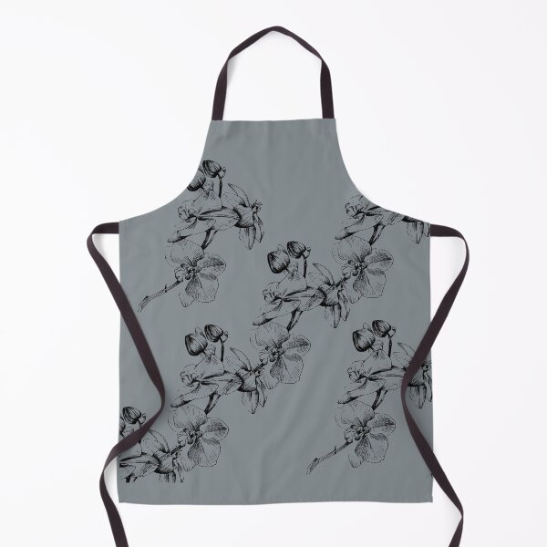 Item preview, Black Orchid Outline Drawing on Grey Background. designed and sold by cgroenewald.