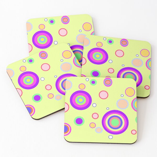 Item preview, Green Early 2000s Colourful Circles Geometrical Pattern  designed and sold by junepillows.