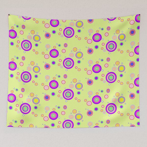 Item preview, Green Early 2000s Colourful Circles Geometrical Pattern  designed and sold by junepillows.