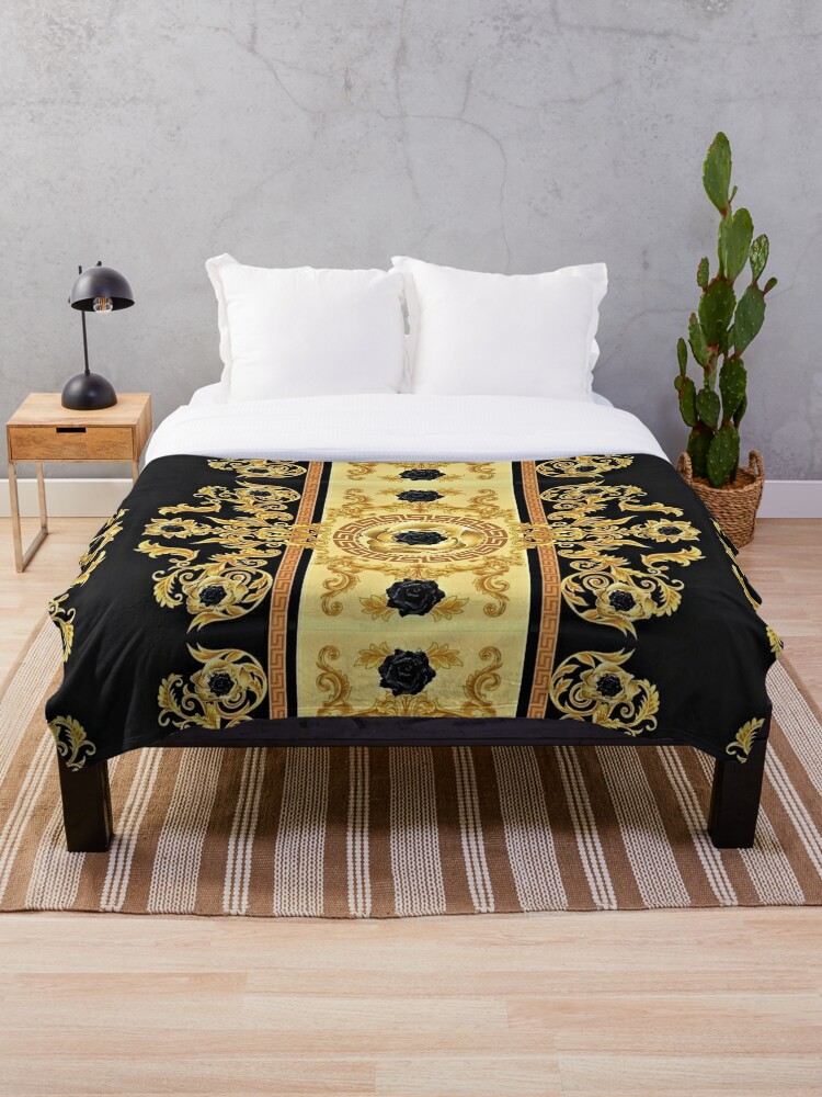 Gold Baroque Chain Lion Bedding Set Luxury Duvet Cover with