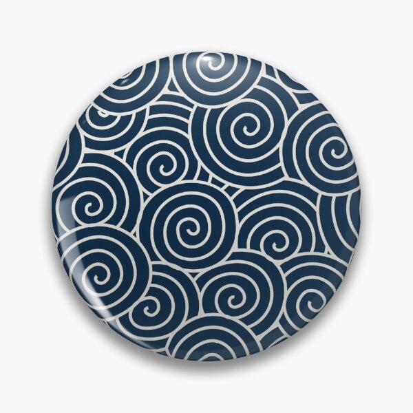 Item preview, Curly wave pattern: white on navy blue designed and sold by oceanys.