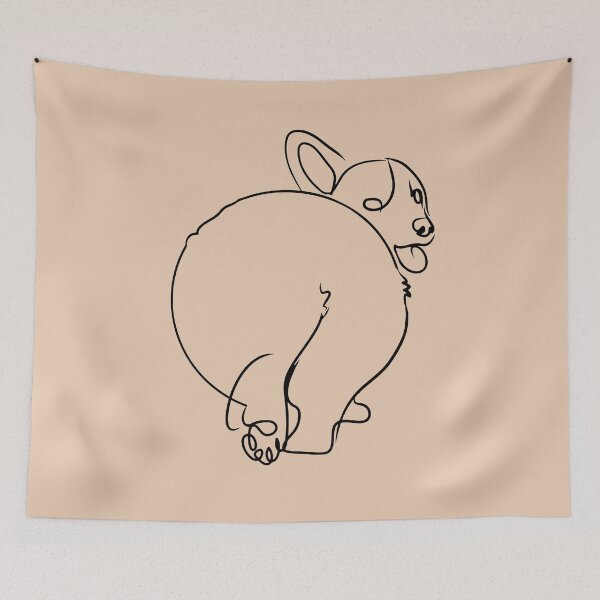 Item preview, Corgi Dog Line Art  designed and sold by TailTrails.