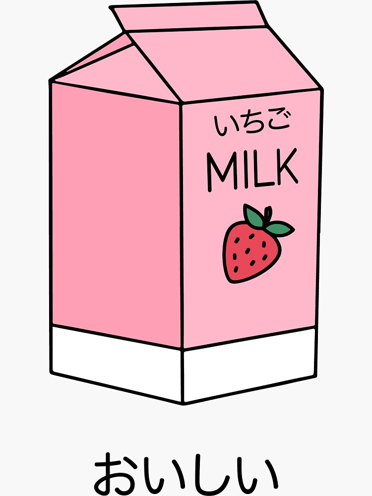 "Strawberry Milk Japanese Shirt" Sticker for Sale by fatimaitsumi ... image