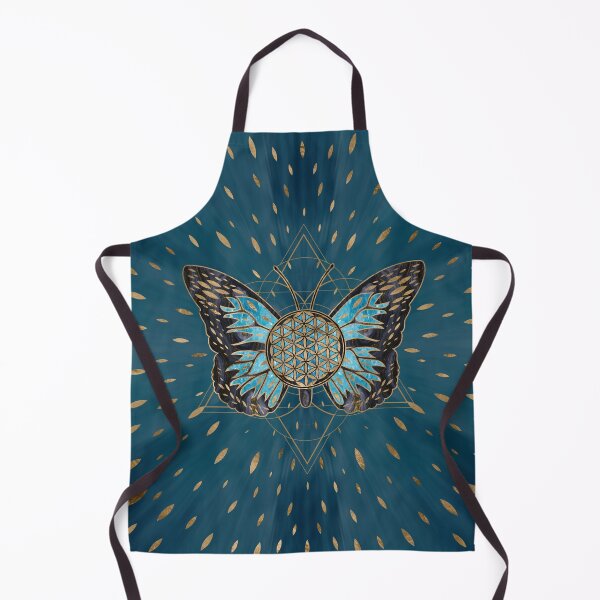 Item preview, Flower of Life Butterfly - Blue Gemstone and gold designed and sold by k9printart.