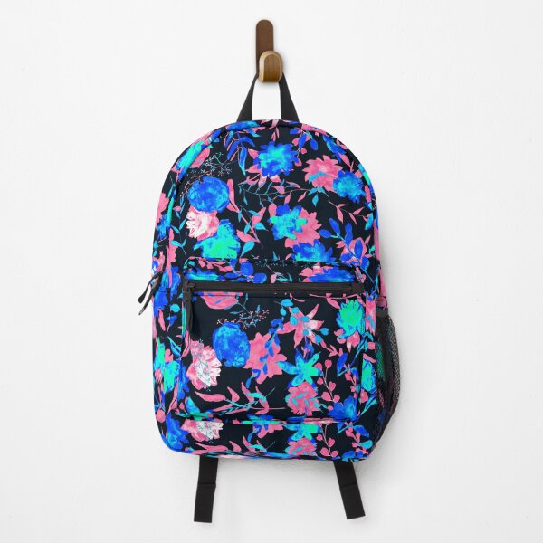 Vista previa del artículo con la obra «Flor y flores en azul y rosa», diseñado y vendido por CharIsabella.