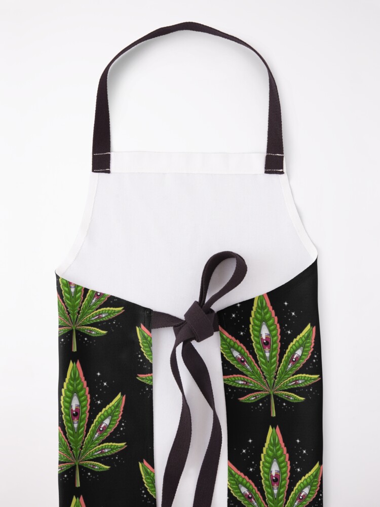 Alternate view of Psychedelic Weed Leaf Apron