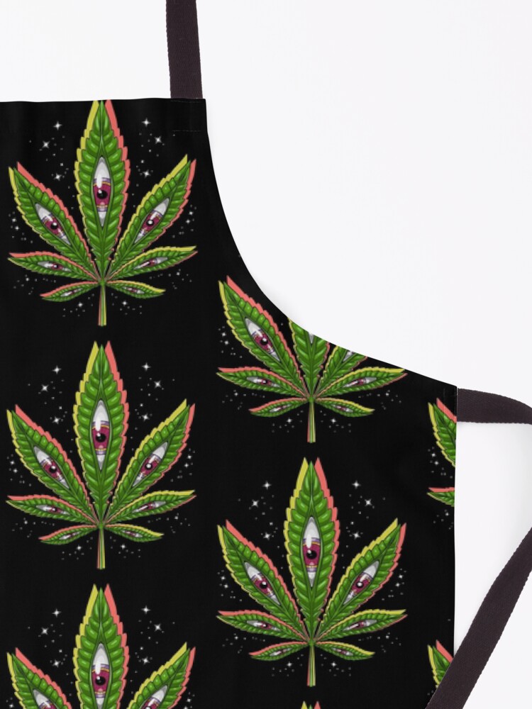 Alternate view of Psychedelic Weed Leaf Apron