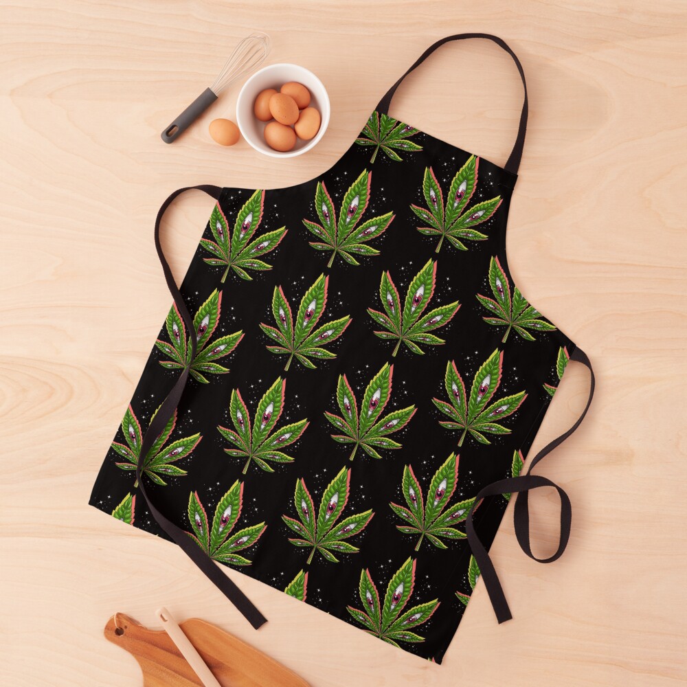 Psychedelic Weed Leaf Apron