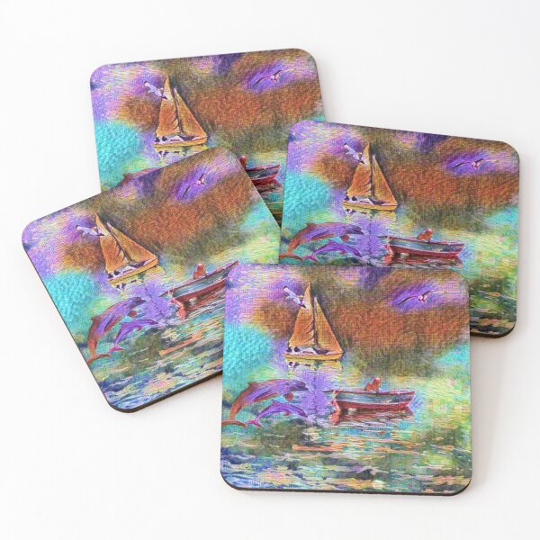 Item preview, boating with dolphins designed and sold by BellsPainting.