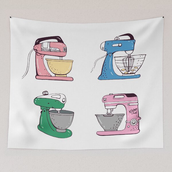 Item preview, Vintage mixers colorful print designed and sold by Bakulina.
