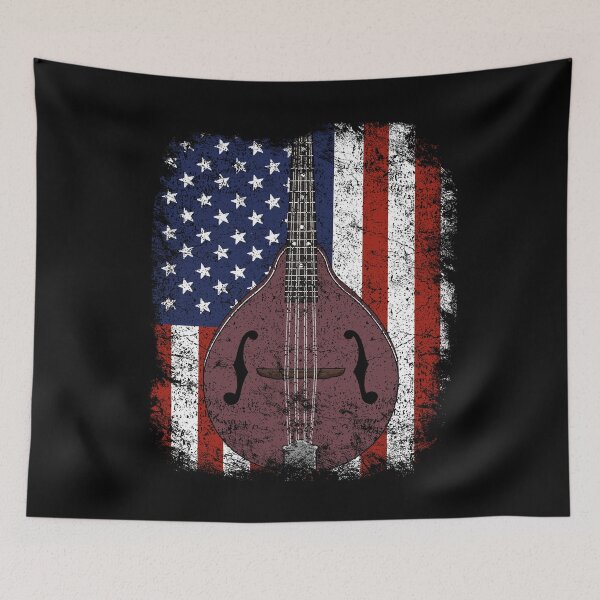 Item preview, Retro Mandolin Gift Vintage Country Music American Flag Bluegrass designed and sold by DSWShirts.