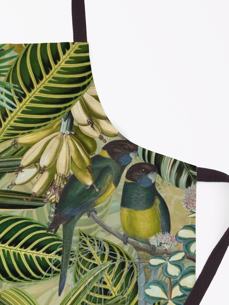 Alternate view of Vintage Green Tropical Bird Jungle Garden Apron