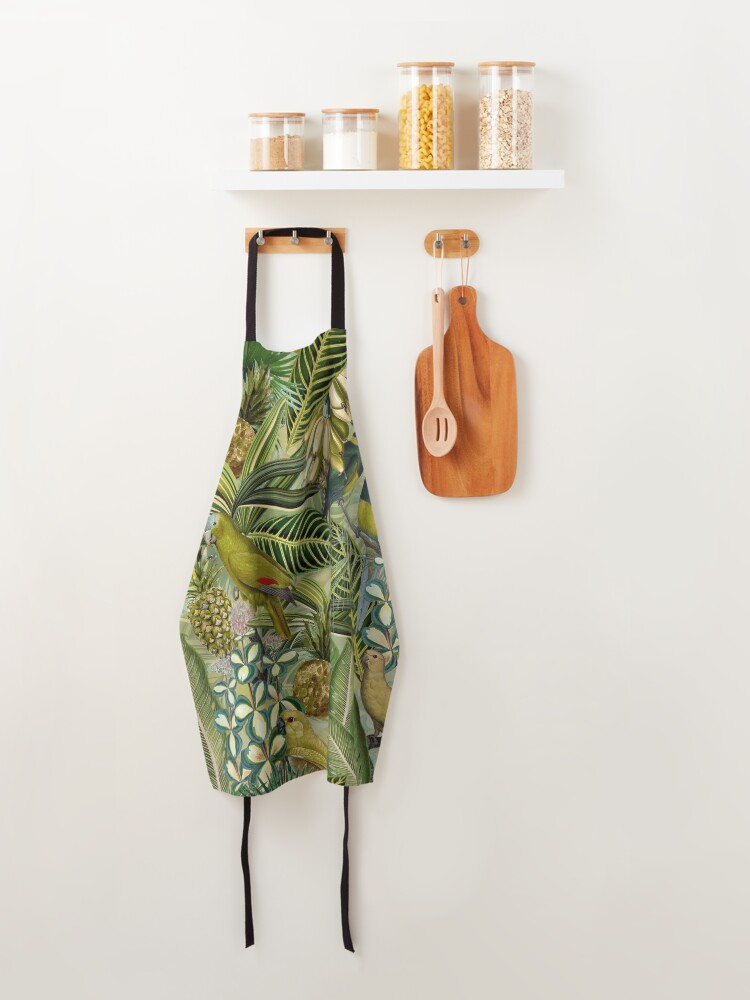 Alternate view of Vintage Green Tropical Bird Jungle Garden Apron