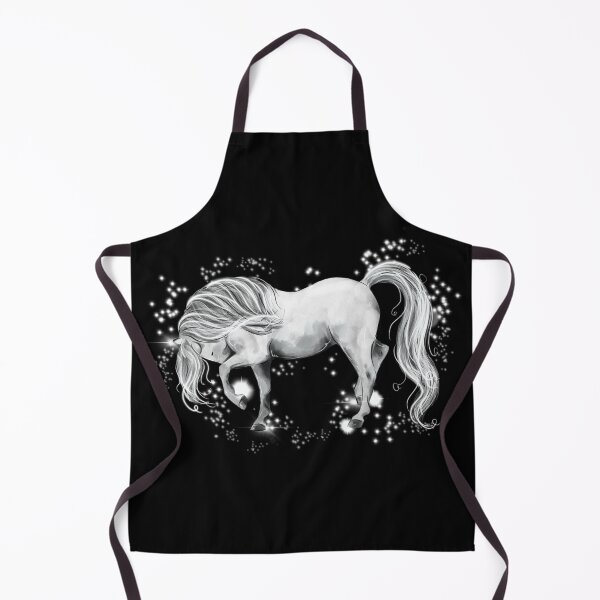 Item preview, Star dancer - white prancing horse - black background designed and sold by Whimsicolourart.