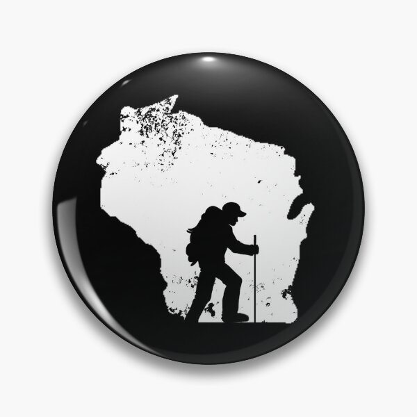 Item preview, Wisconsin Hiker Shirt Love Mountain Hiking Distressed Flag Gear designed and sold by DynamicDesign.