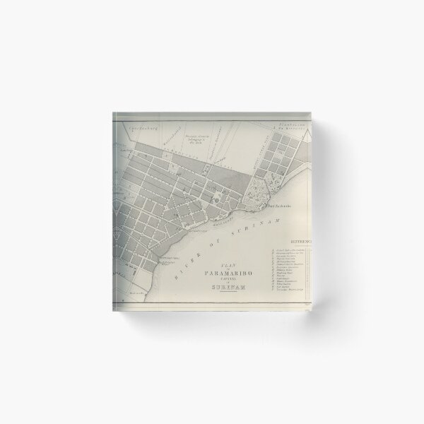 Item preview, Vintage Map of Paramaribo Suriname (1876) designed and sold by BravuraMedia.
