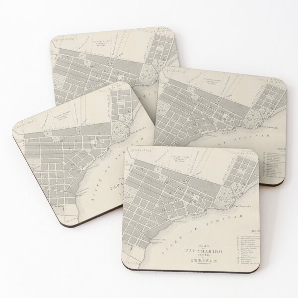 Item preview, Vintage Map of Paramaribo Suriname (1876) designed and sold by BravuraMedia.