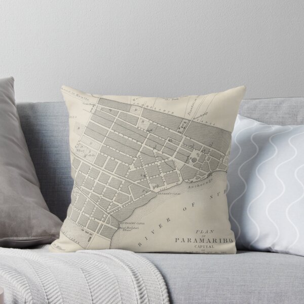 Item preview, Vintage Map of Paramaribo Suriname (1876) designed and sold by BravuraMedia.