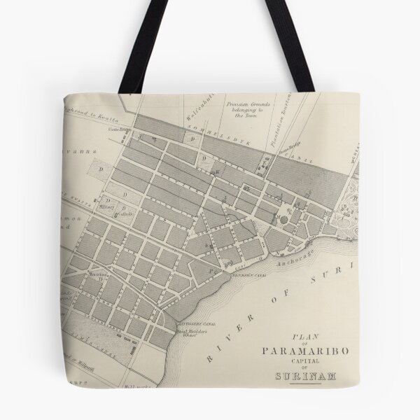 Item preview, Vintage Map of Paramaribo Suriname (1876) designed and sold by BravuraMedia.
